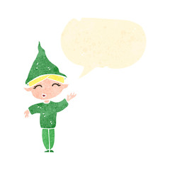 retro cartoon christmas elf