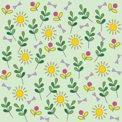 Summer floral seamless background.