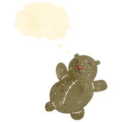 retro cartoon teddy bear with thought bubble