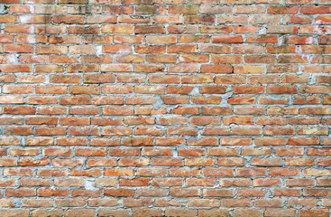 Red background of old vintage brick wall