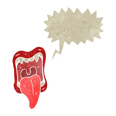 retro cartoon shouting mouth
