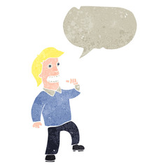 retro cartoon man talking