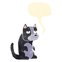 retro cartoon little dog