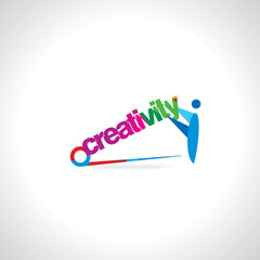 colorful creativity holding by peoples vector 