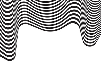 black and white mobious wave stripe optical design