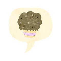 retro cartoon cupcake symbol