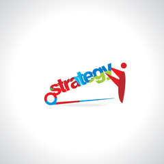 colorful strategy holding by peoples vector 