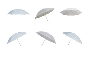 Fototapeta na wymiar white umbrella on a white background