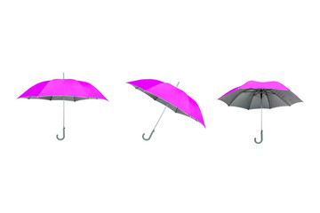 Obraz premium pink umbrella on a white background