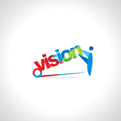 colorful vision holding by peoples vector 