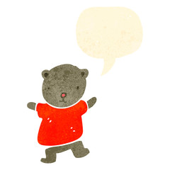 retro cartoon cute little teddy bear