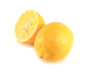 Fototapeta na wymiar Lemon slice on white background.