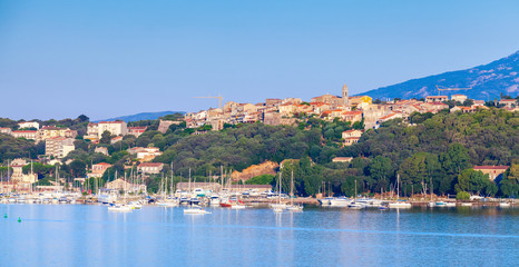 Fototapeta na wymiar Porto-Vecchio, coastal cityscape, Corsica island