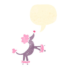retro cartoon poodle,