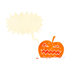 retro cartoon spooky pumpkin