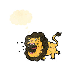 retro cartoon lion