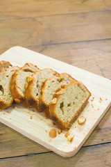 Homemade Banana Nut Bread Cut into Slices