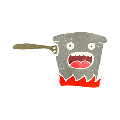 retro cartoon pan with face