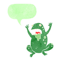 retro cartoon gross toad