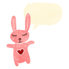 retro cartoon pink bunny rabbit