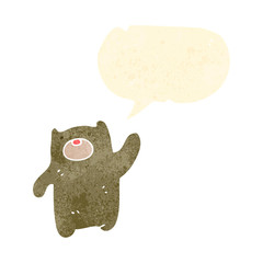 retro cartoon talking bear