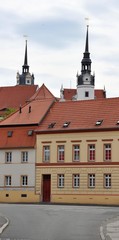 Fototapeta premium Torgau mit Blick auf Schloss Hartenfels