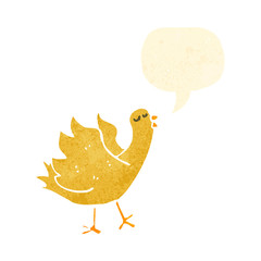 retro cartoon tweeting bird