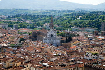 Obraz premium view ofnFlorence, Italy from bell tower on the Piazza del Duomo