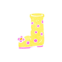 retro cartoon wellington boot