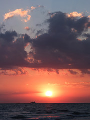 Beautiful sea sunset in summer time