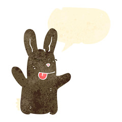 retro cartoon rabbit sticking out tongue