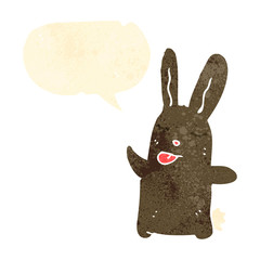 retro cartoon rabbit sticking out tongue