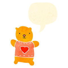 retro cartoon teddy bear