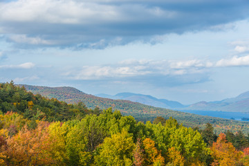 Fototapeta premium Mountainous terrain of the Adirondacks in the Lake George region. 