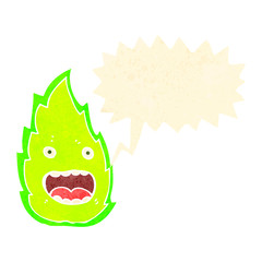 retro cartoon fire monster