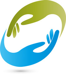 Zwei H&auml;nde, Logo, Massage