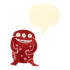  funny monster retro cartoon