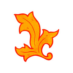 retro cartoon flame decorative element