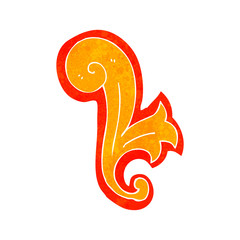 retro cartoon flame decorative element