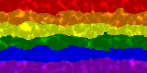 LGBT flag in water