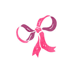 retro cartoon pink bow symbol