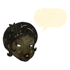 retro cartoon pretty girl with speech bubble