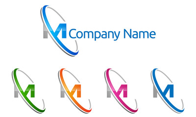 M, m letter, vector, logo, design