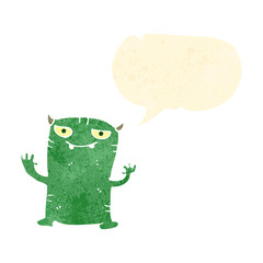 retro cartoon little monster