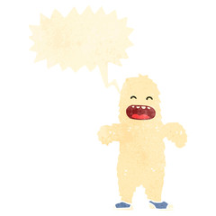 retro cartoon yeti monster