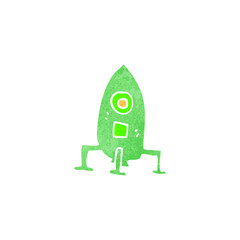 retro cartoon spaceship symbol