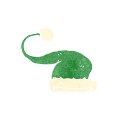 retro cartoon green christmas hat
