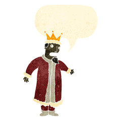 retro cartoon king with speech bubble