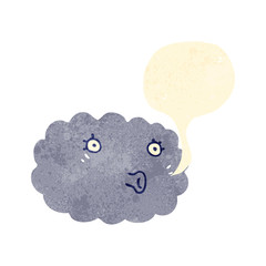 retro cartoon talking cloud