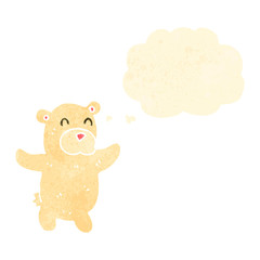 retro cartoon bear with thought bubble